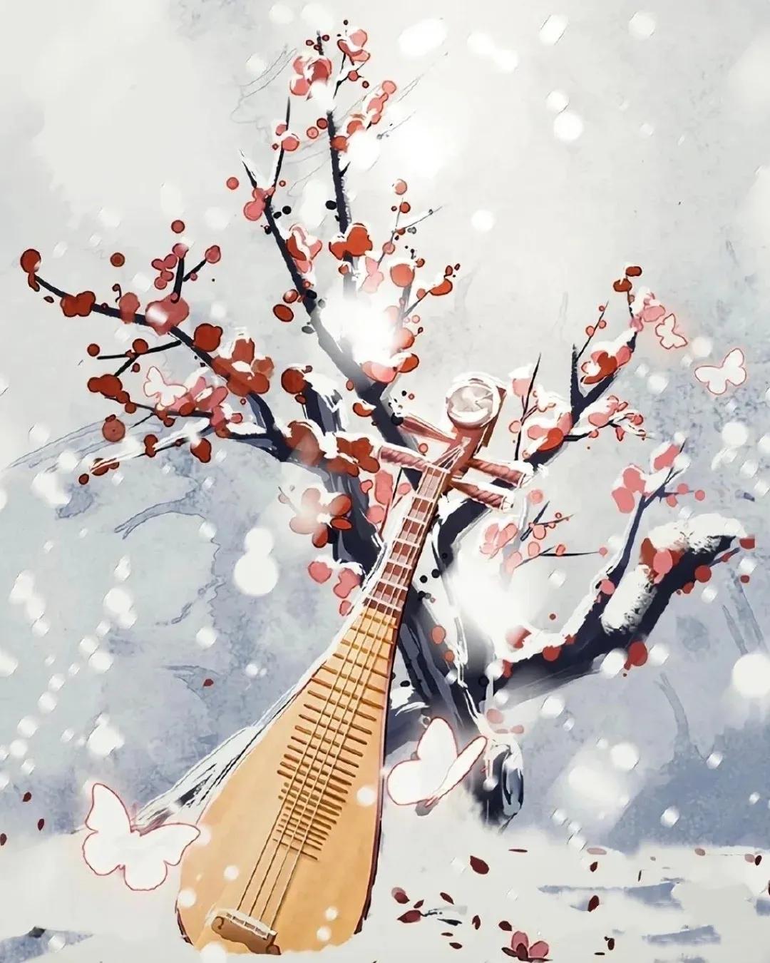 大雪节气看各地绝美雪景的诗句,大雪节气红梅雪景素材