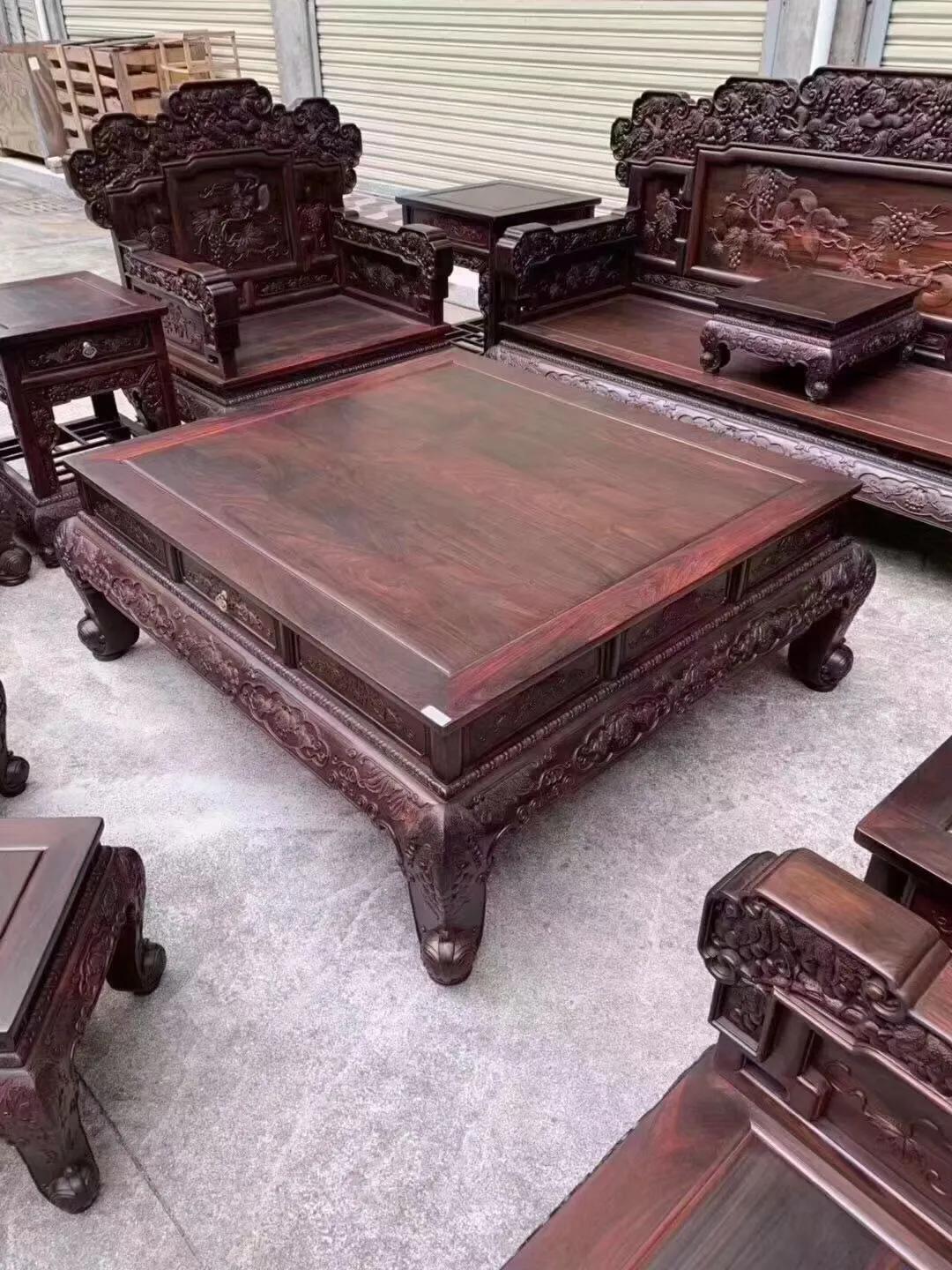 老挝大红酸枝交趾黄檀沙发价格,大红酸枝沙发最好的款式