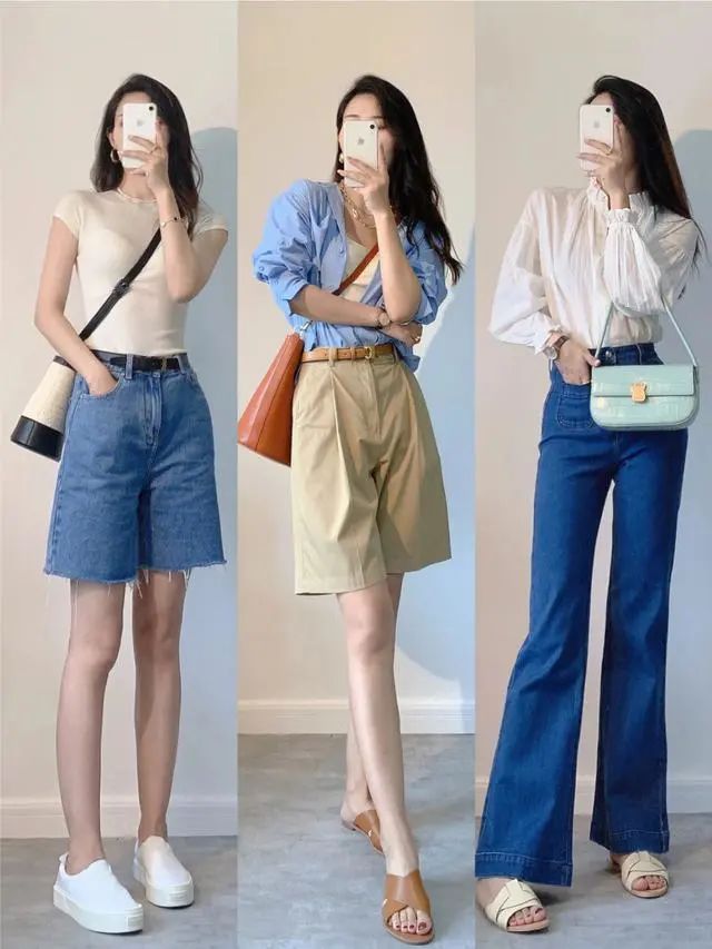 适合各种腿型的裤子穿搭,气质直筒白裤子的穿搭技巧