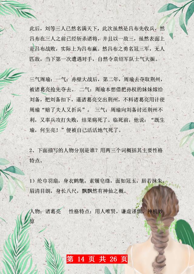 语文必考100题带你看完四大名著,语文老师整理的50道文学常识题