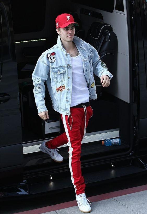 贾斯汀比伯黑色牛仔夹克,贾斯汀比伯fearofgod牛仔外套