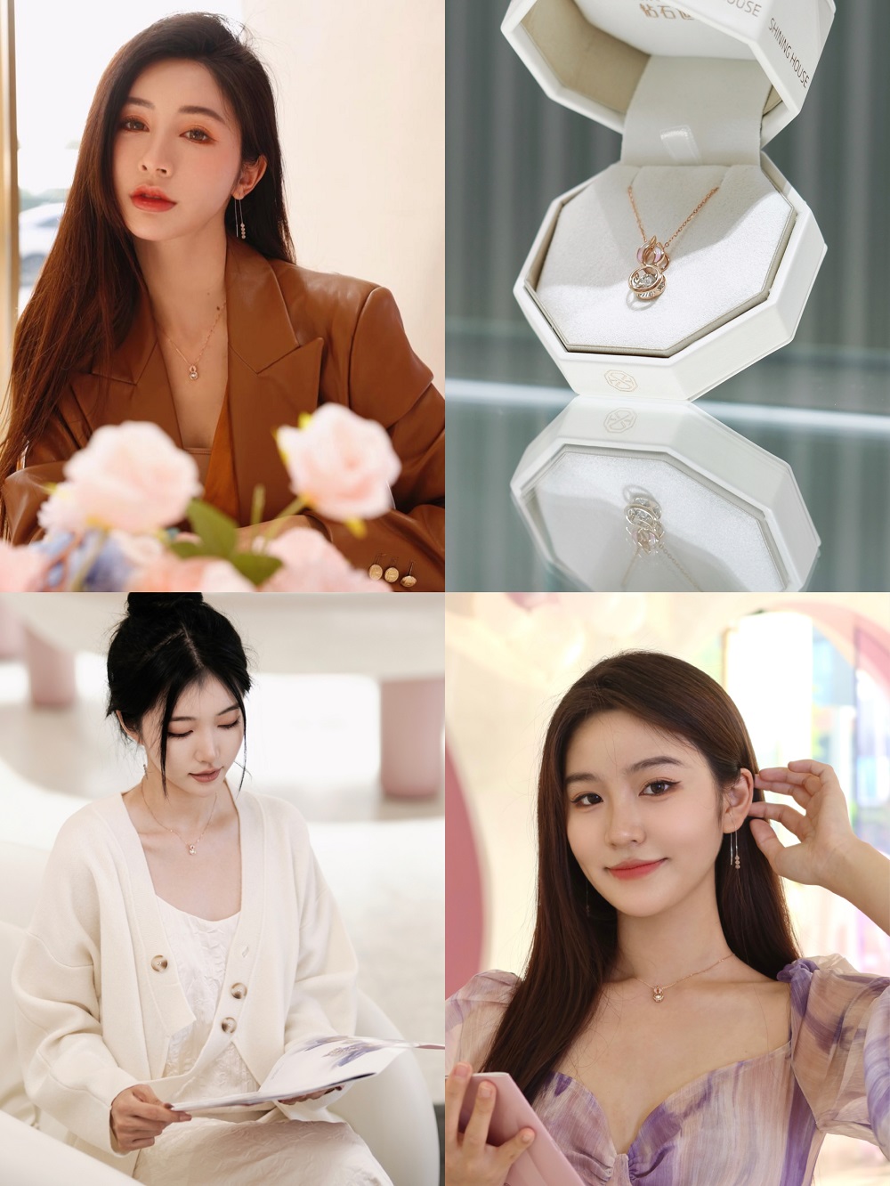 钻石世家钻石k金项链,钻石世家熊猫系列