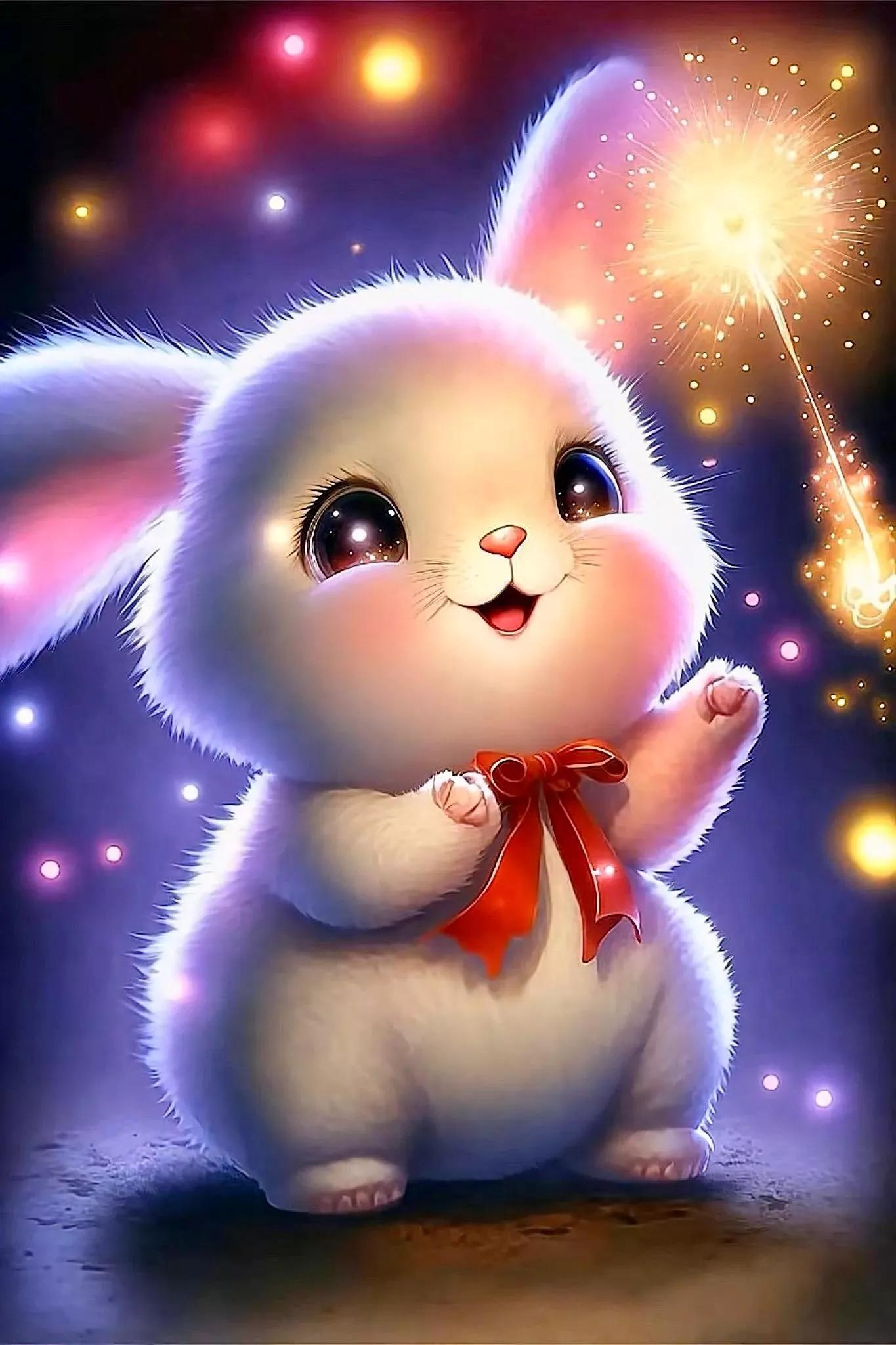 兔兔美美的照片,甜美可爱兔美美