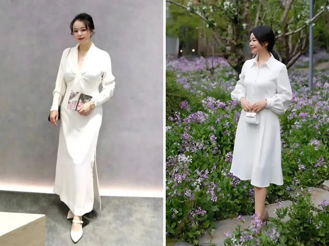 孟晚舟紫色连衣裙,孟晚舟蓝色连衣裙