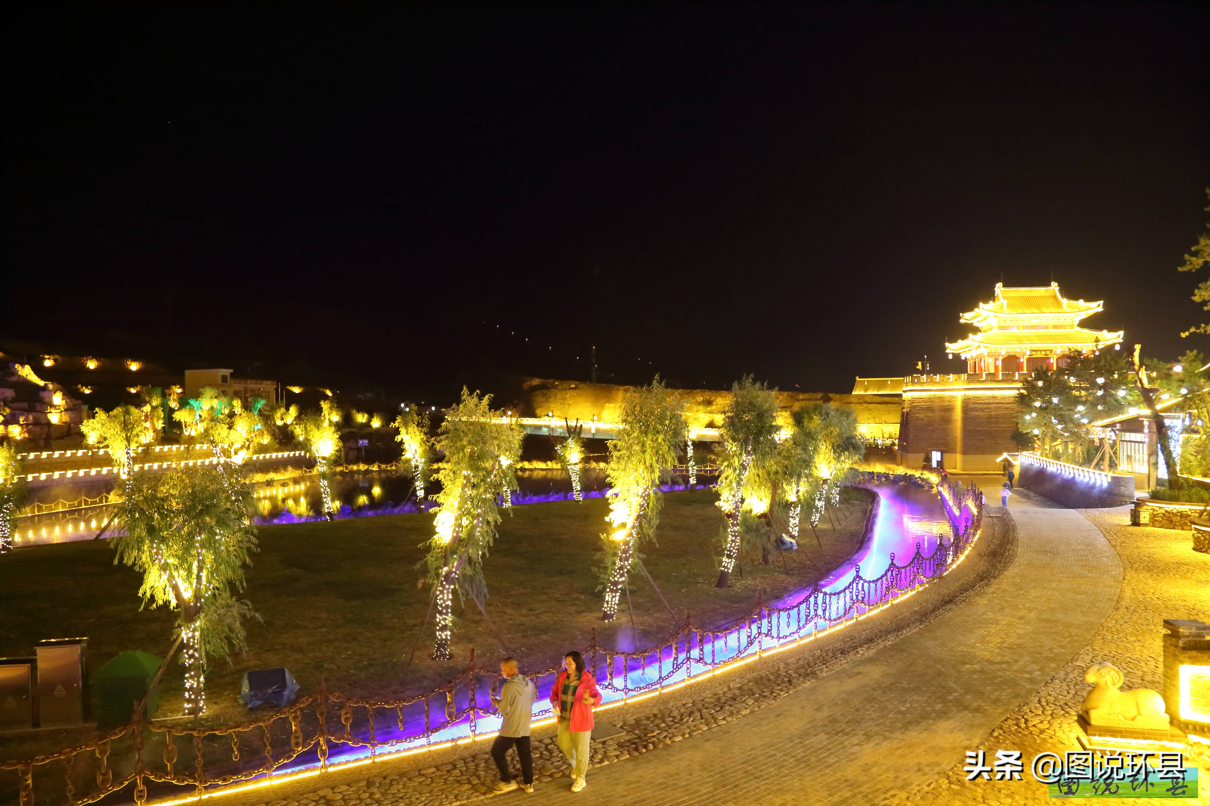 甘肃环县县城全貌航拍,甘肃环县夜景