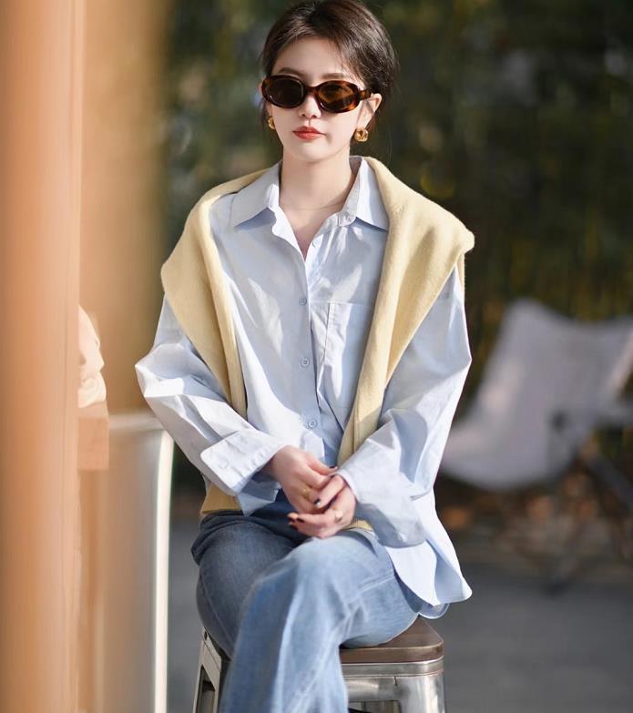 春季加厚衬衫女2022新款爆款内搭,s-3xl春季新款洋气时尚打底衬衫
