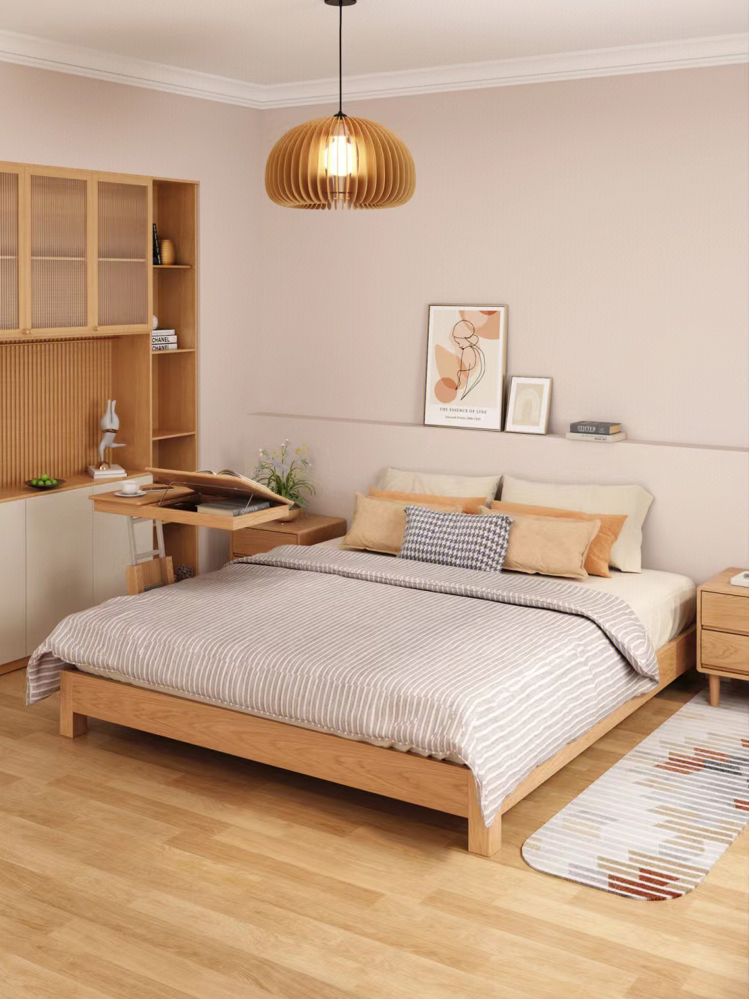 没有床头板的实木床,无床头实木床