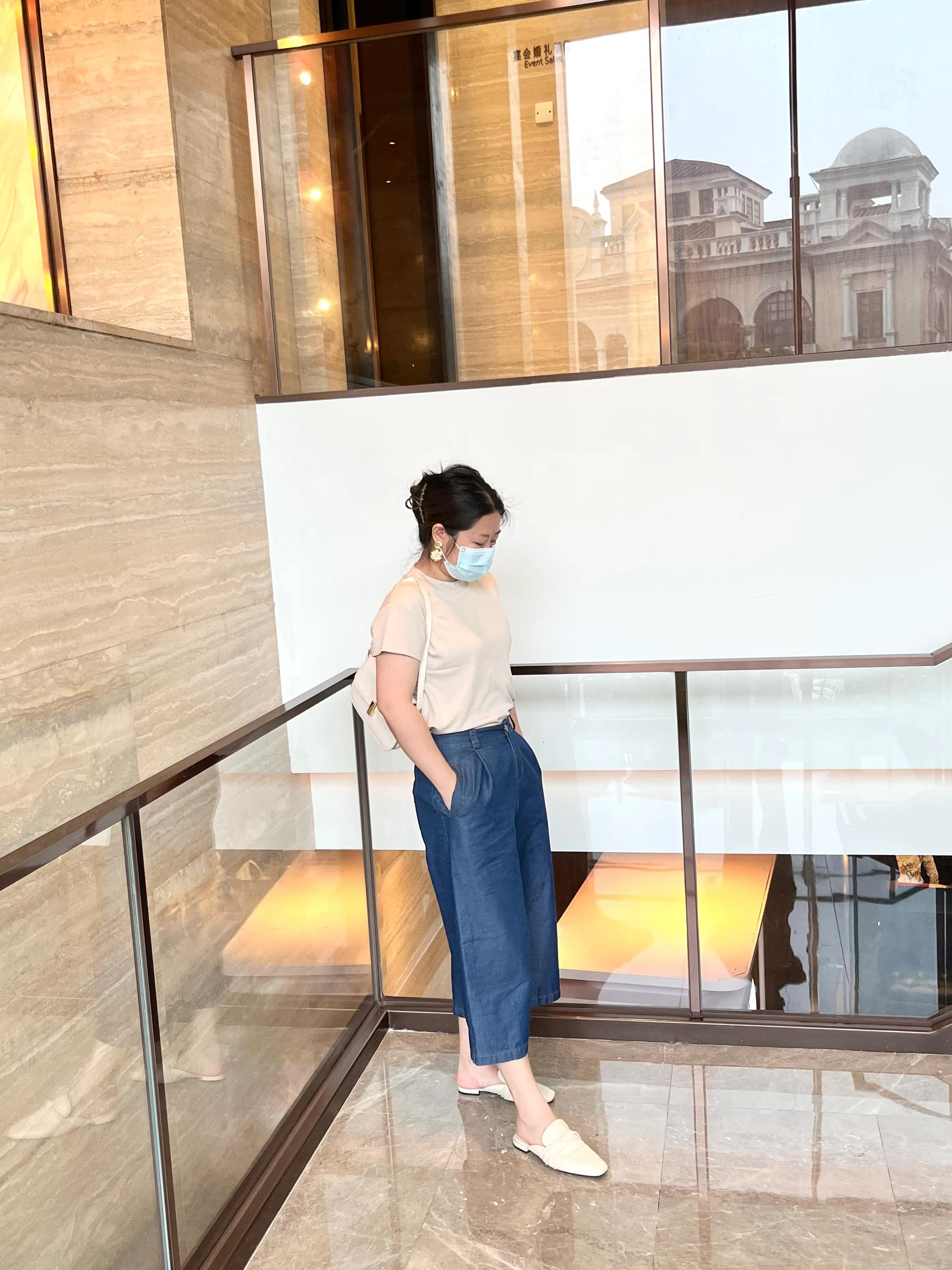 微胖女孩t恤跟阔腿裤,微胖女生阔腿裤搭配t恤夏季