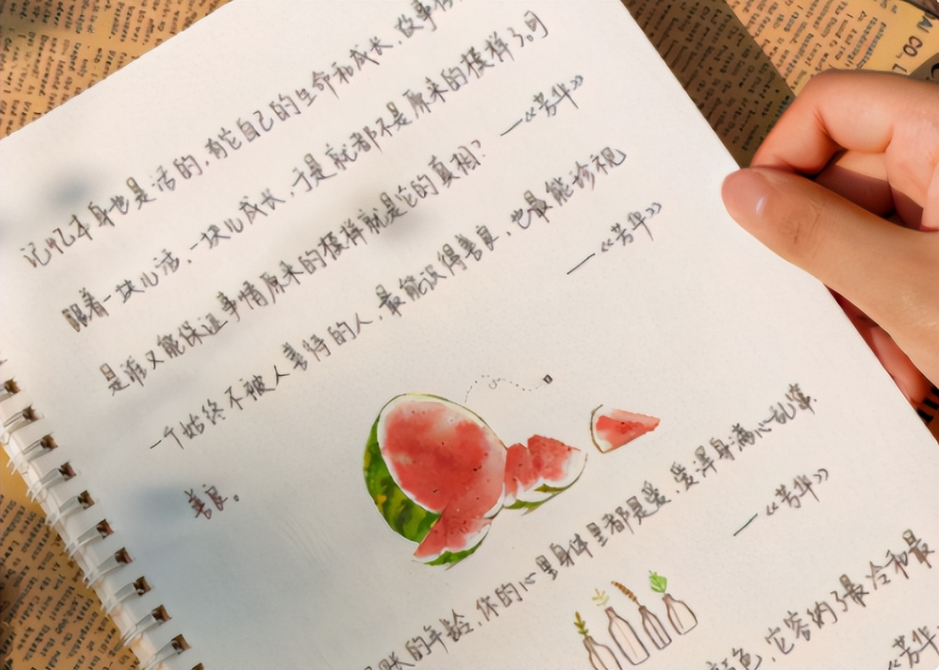 学生可爱西瓜字体走红,中学生的西瓜字体