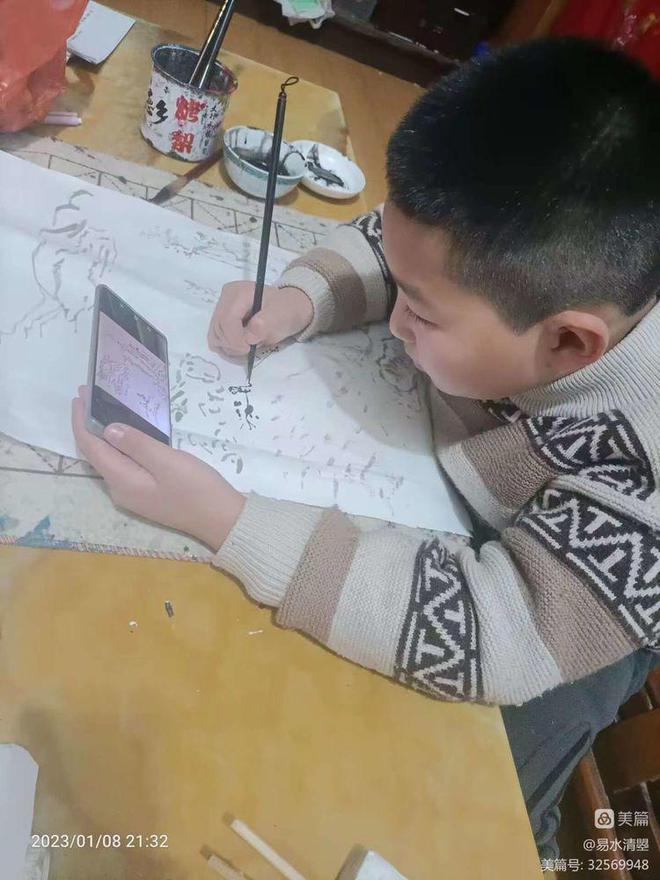 易水书画工作室部分小画家网课花絮