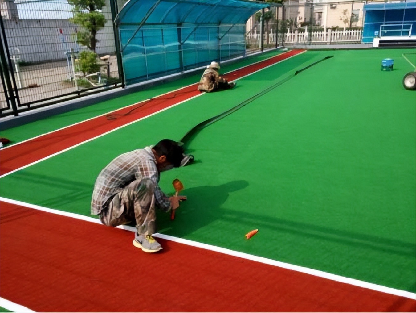 门球场专用人工草坪,人造草坪门球场施工