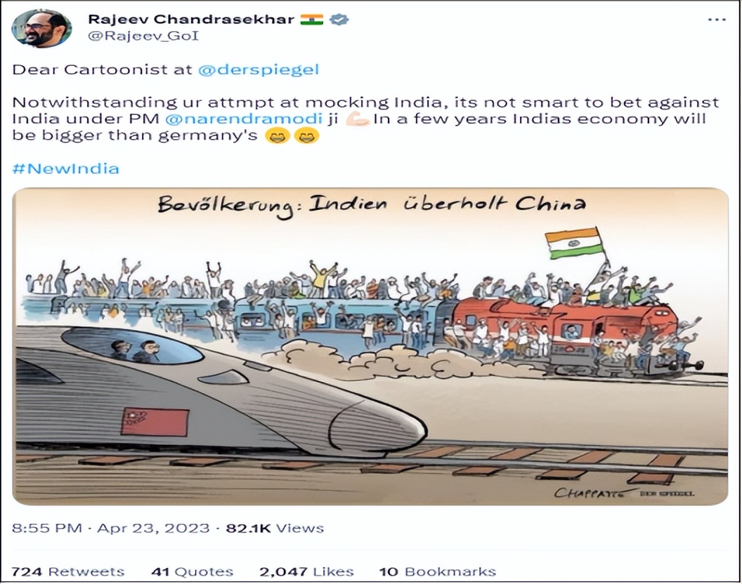 联合国预测，印度一数据超中国，德媒漫画解读精辟，印网友不干了