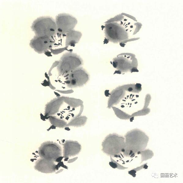 刘存惠梅花的各种画法,梅花基本画法
