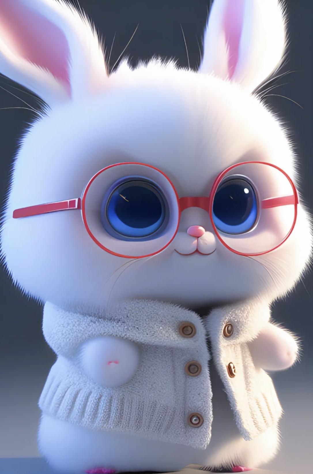 萌到爆可爱壁纸卡通兔,可爱的星空兔兔壁纸图片