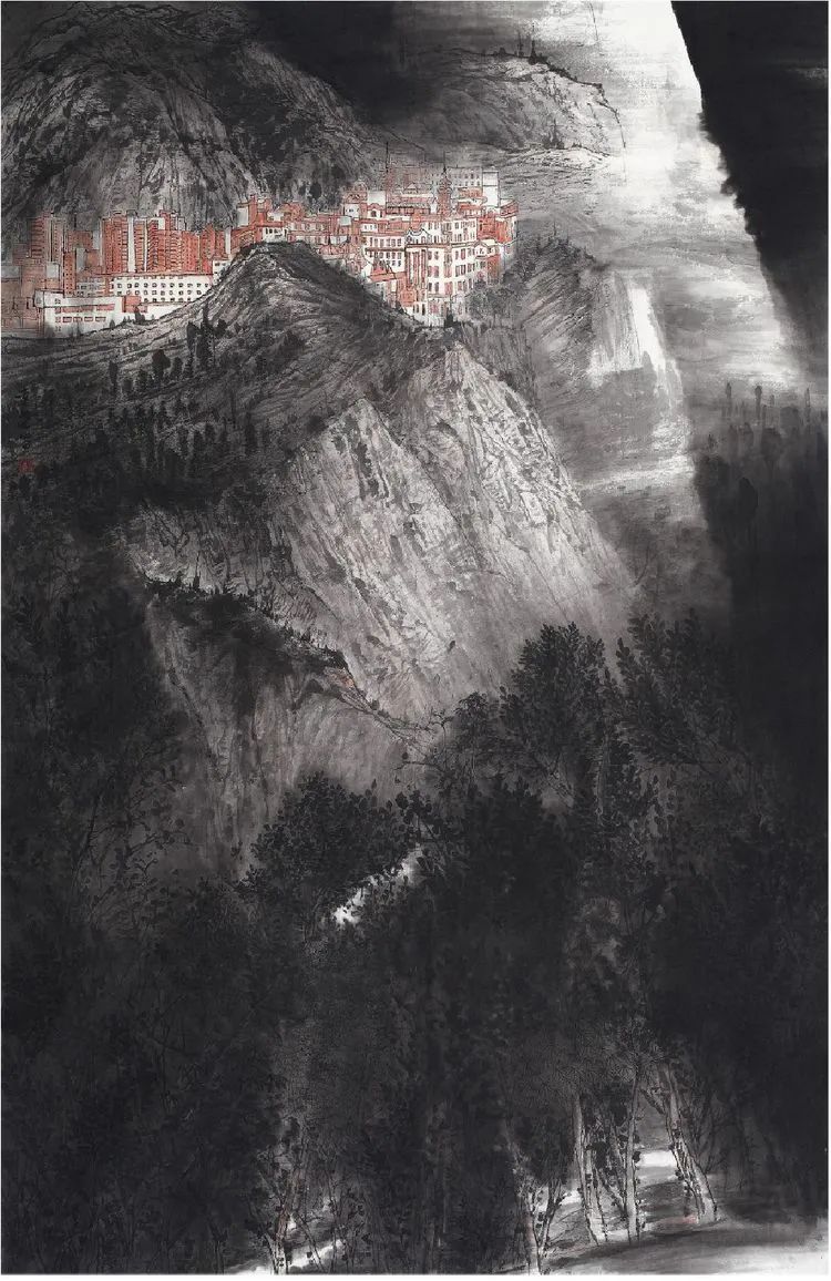 仁山智水山水画,仁山智水书法作品