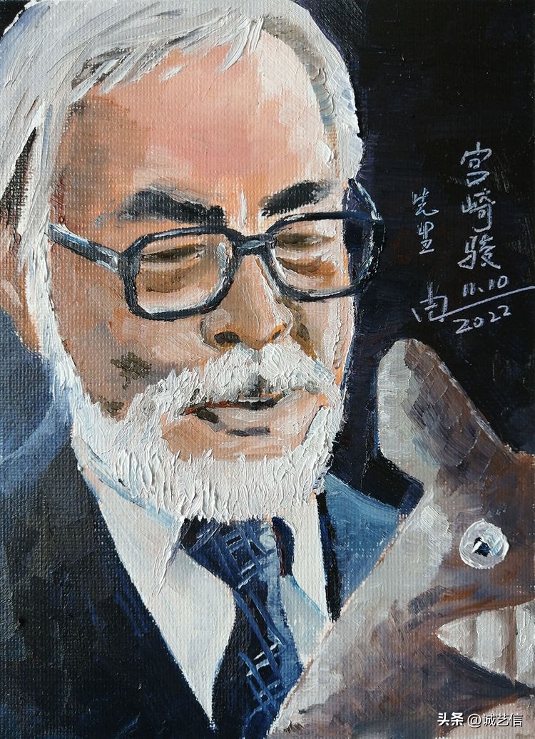 动画大师宫崎骏肖像漫画