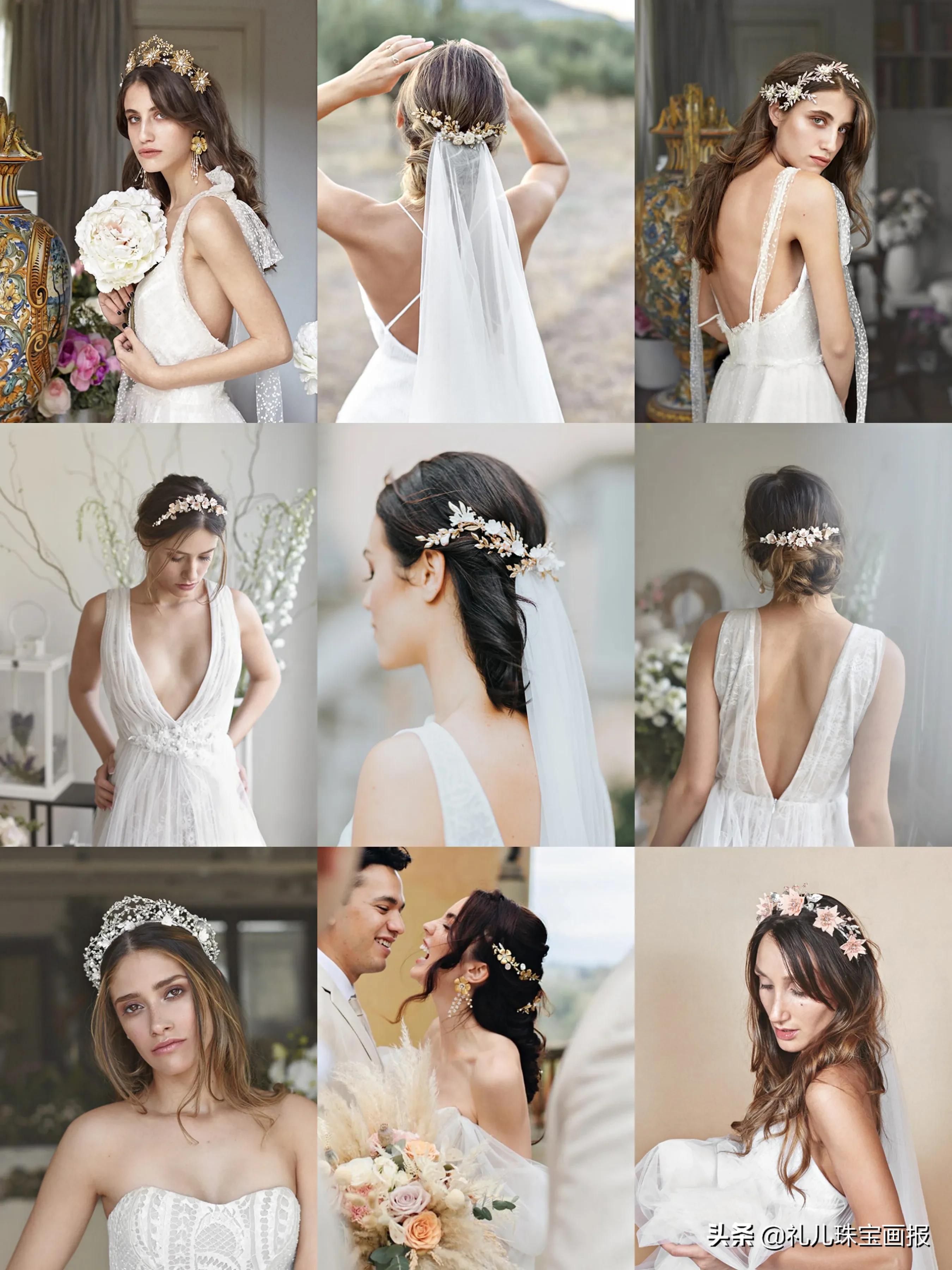 法式蕾丝头饰新娘,法式新娘头饰