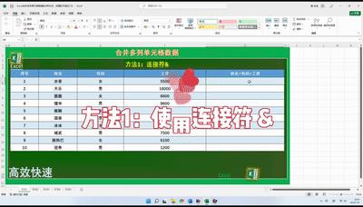 wps的excel怎么将多列进行合并,excel如何快速把多列文字合并一起