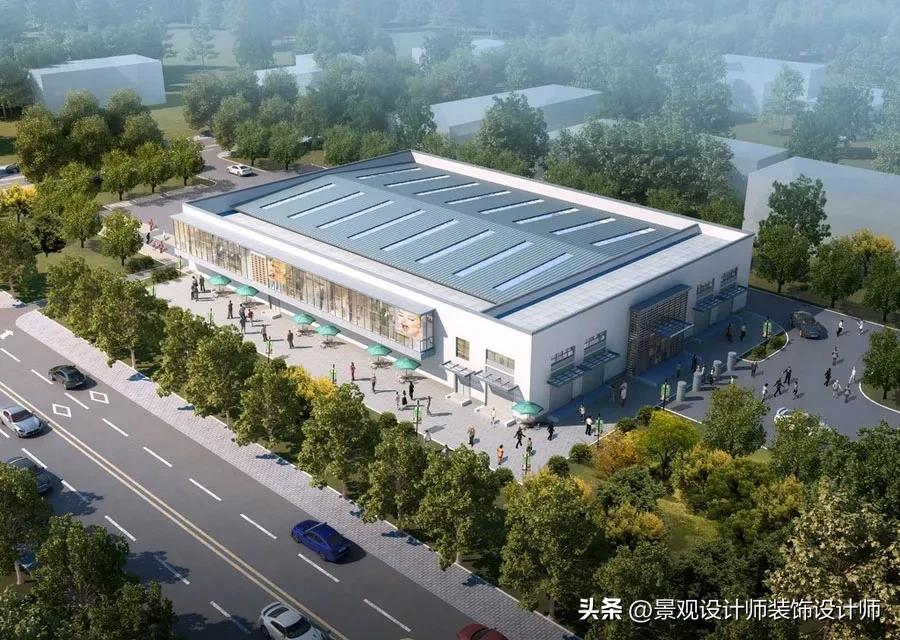 农贸市场建筑设计效果图,1500平农贸市场设计效果图