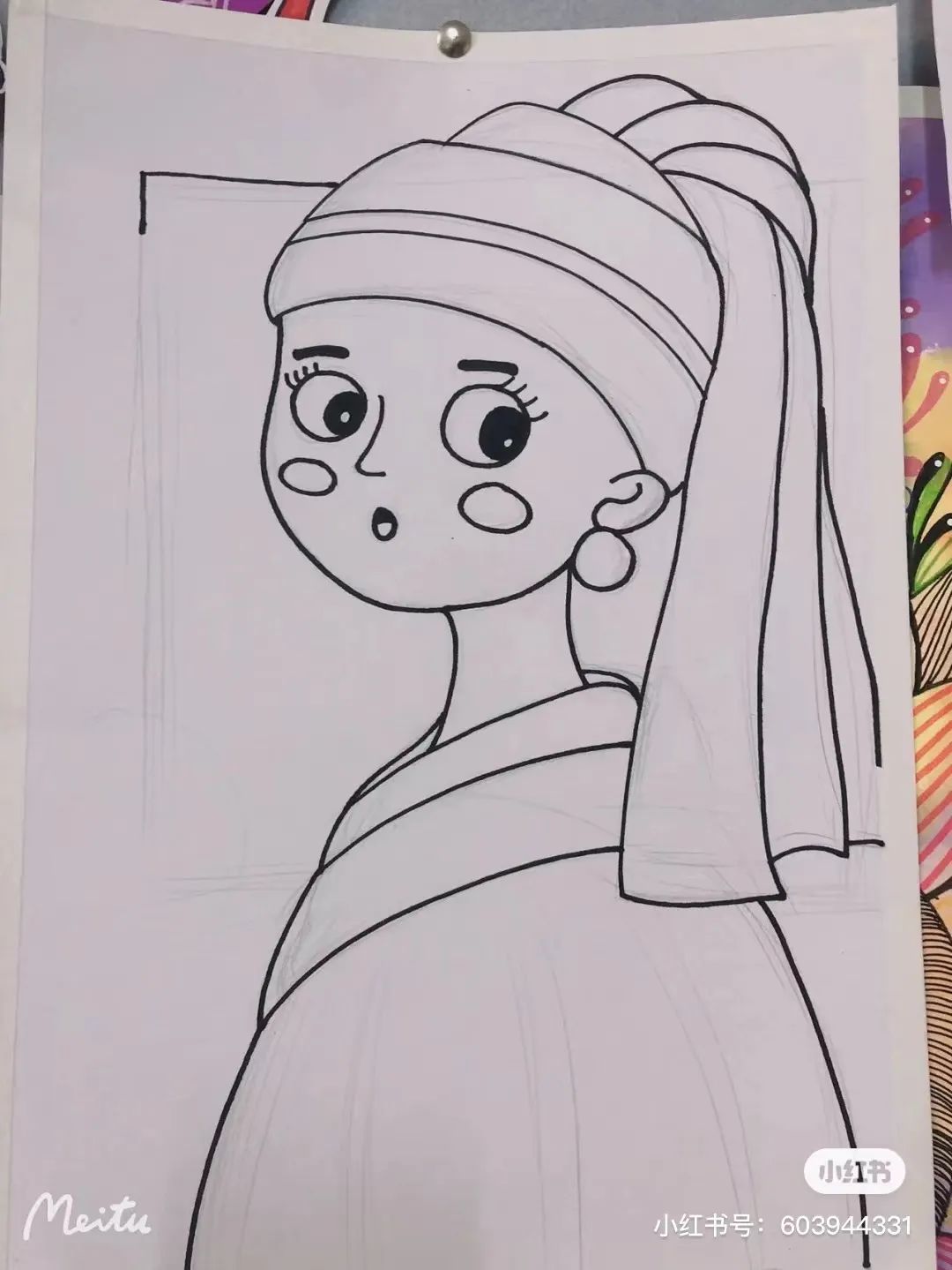 针管笔画线条练习,针管笔黑白装饰画线描