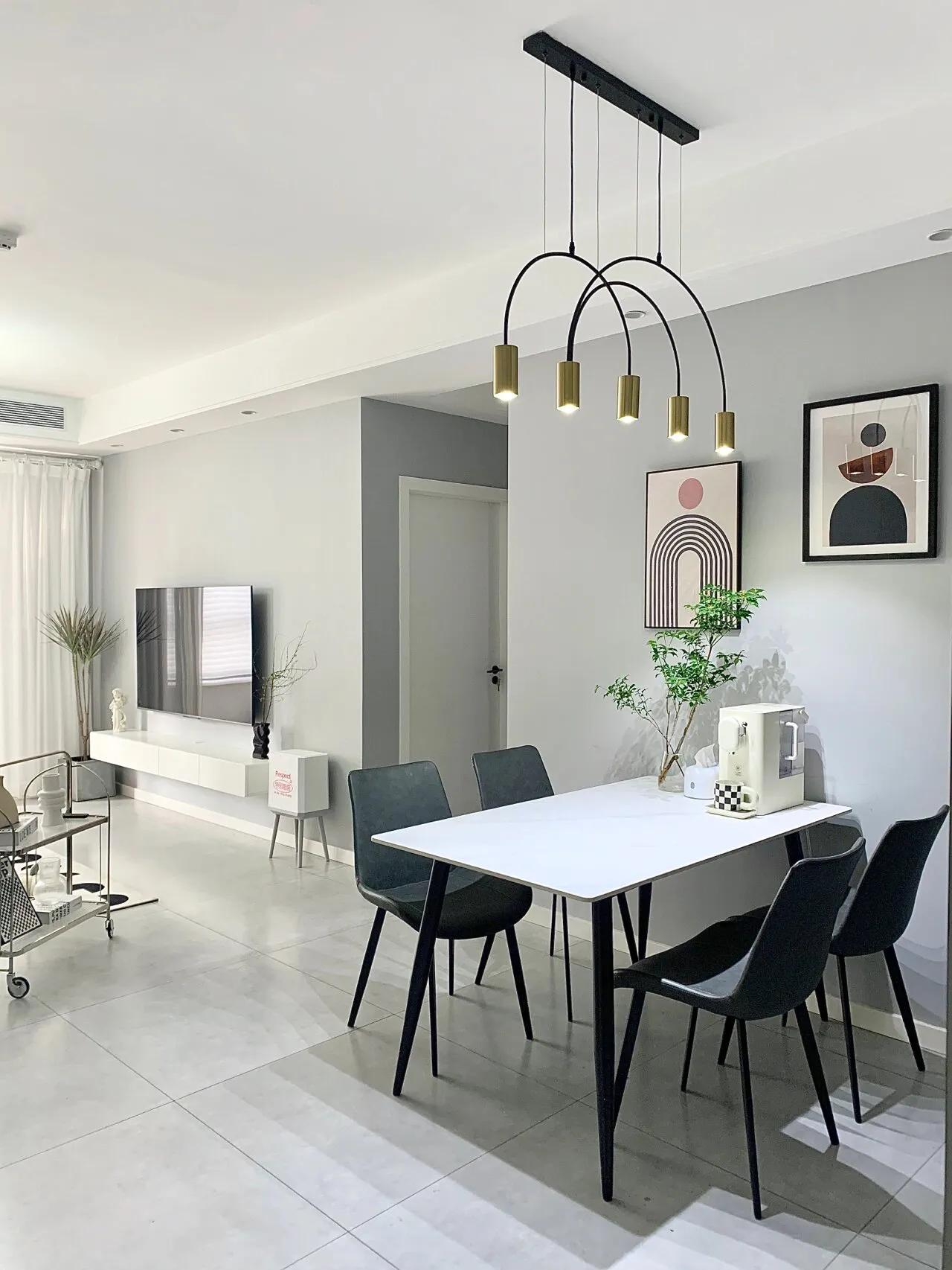 客餐厅一体吧台装修效果图,20平餐客一体装修