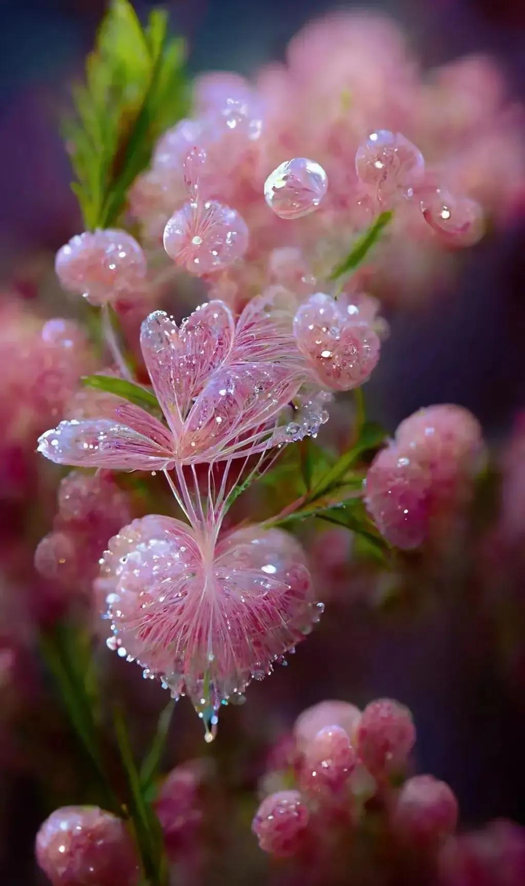 梦幻蓝色水晶花,梦幻玻璃水晶花