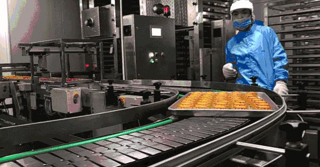 全自动月饼工厂流水线生产,一体化月饼生产线操作