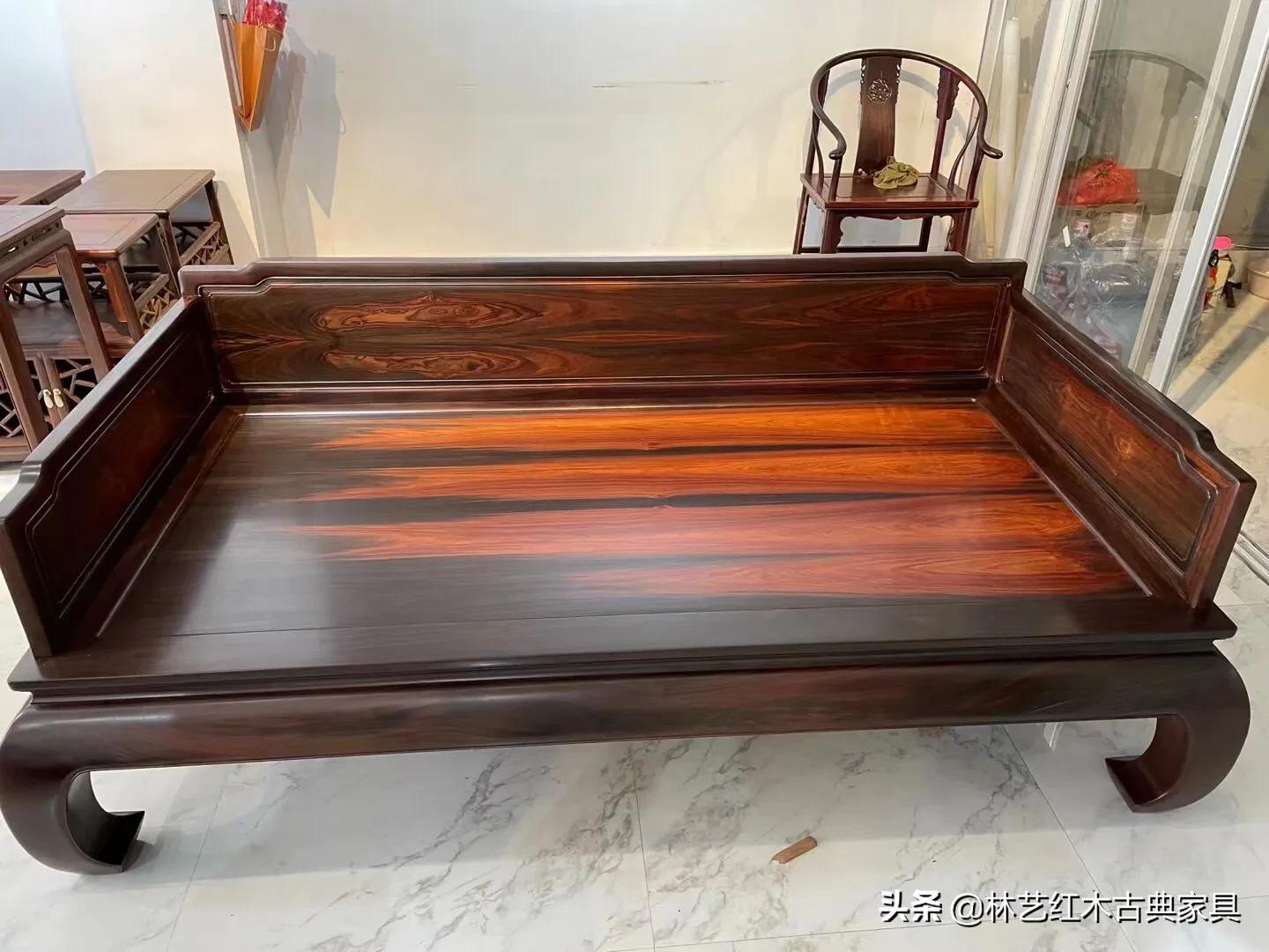 大红酸枝极品明式罗汉床,高端大红酸枝罗汉床
