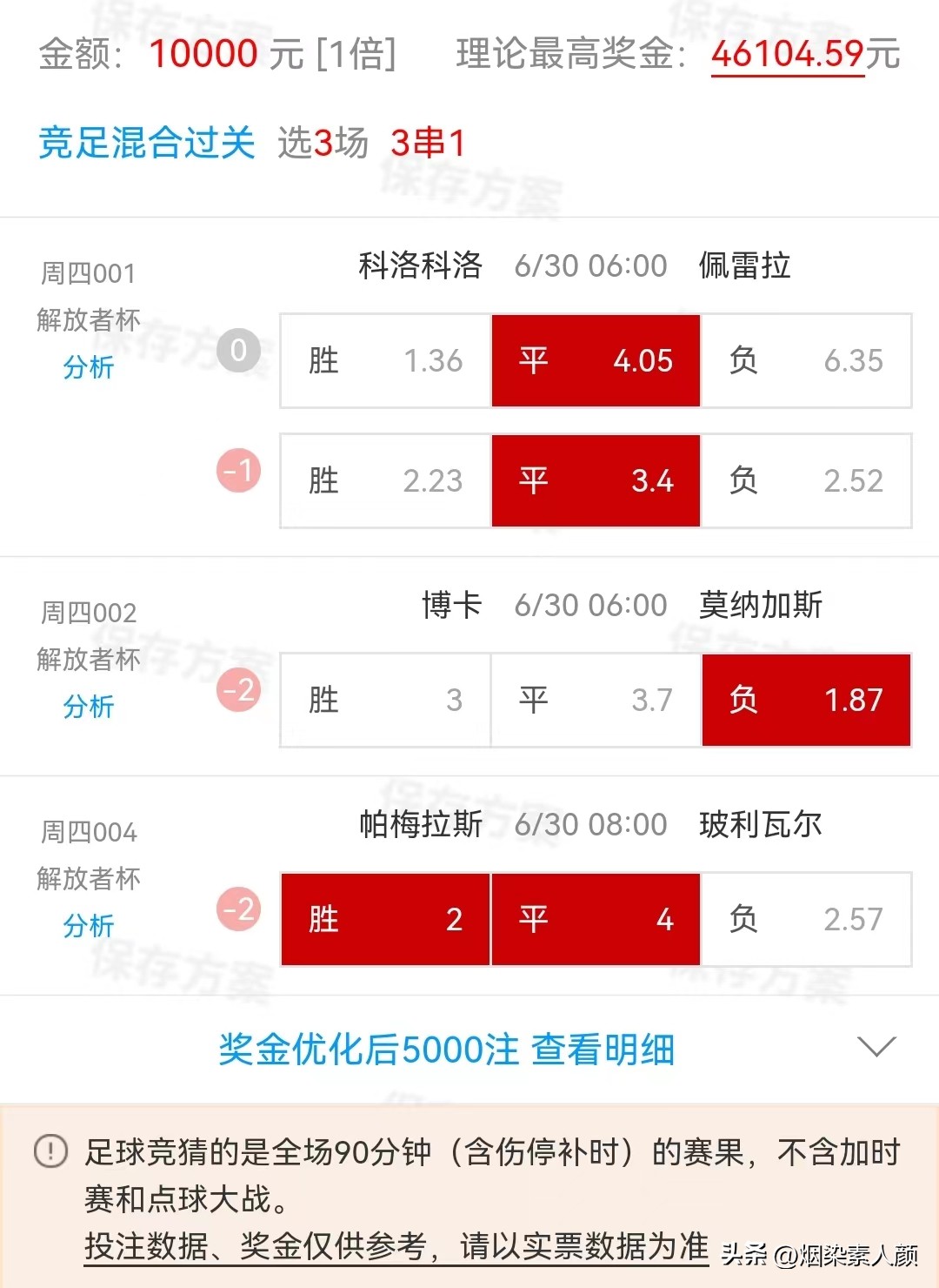 竞彩足球今日3串1预测,今日足球竞彩3串1实单