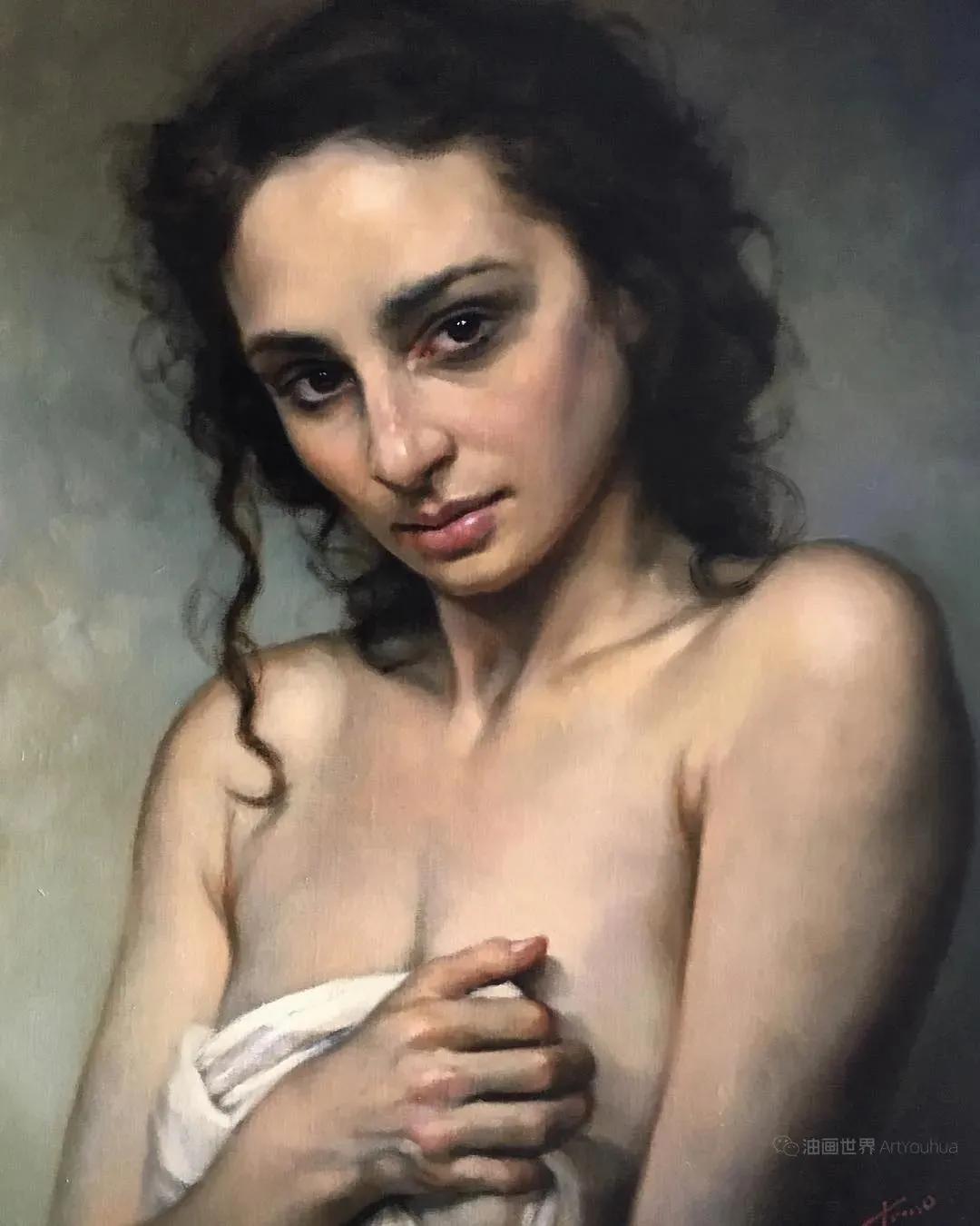 一幅很美的全是女孩子的油画,学院派油画欣赏女孩