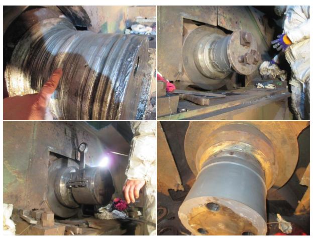 烧结机轴头磨损修复的实际案例,烧结机轴修理教程