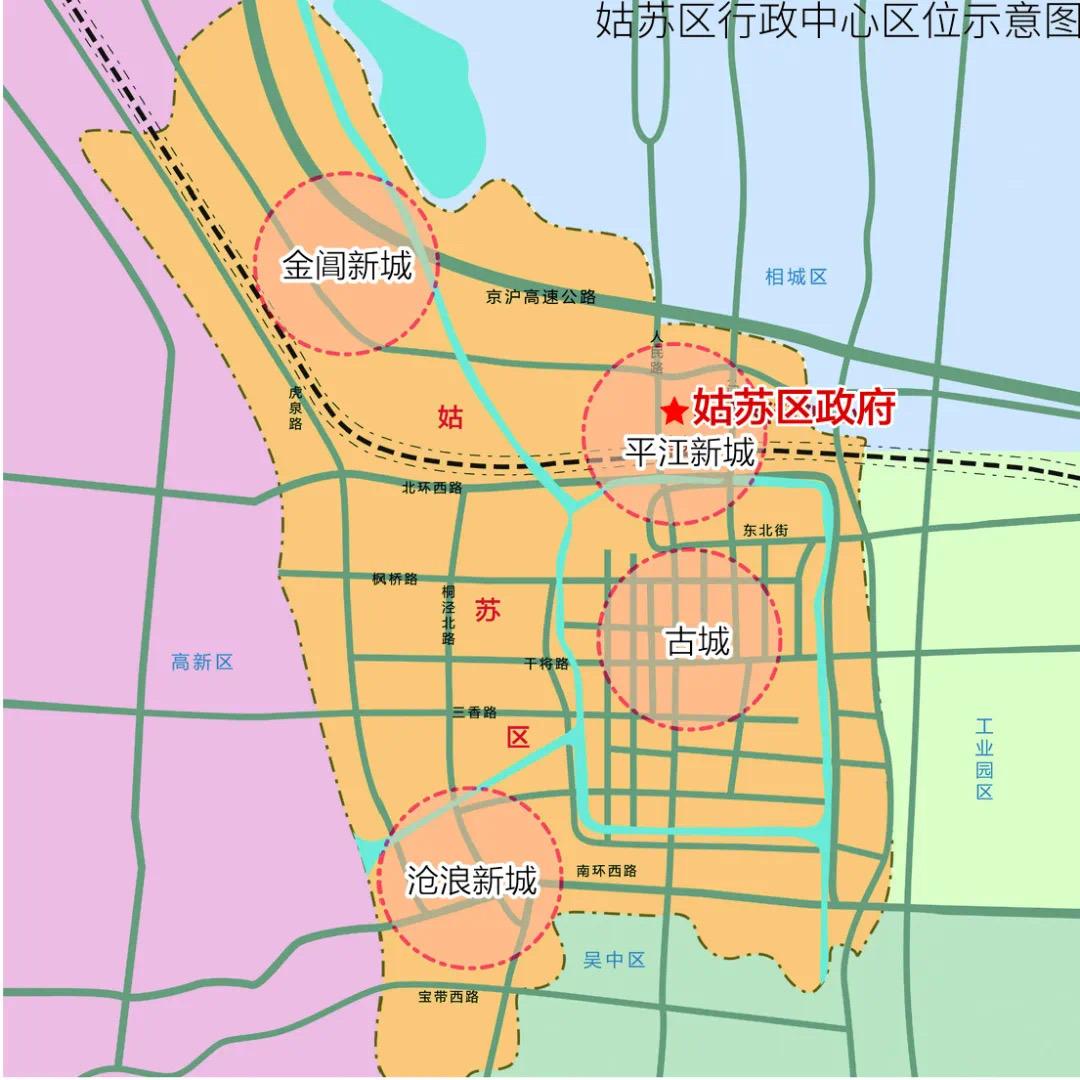 平江新城未来潜力,苏州一核四城规划图