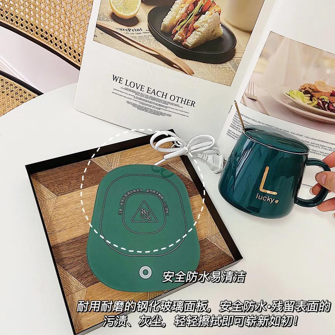 新款55度智能加热自动恒温杯垫,55度恒温杯垫多功能加热神器