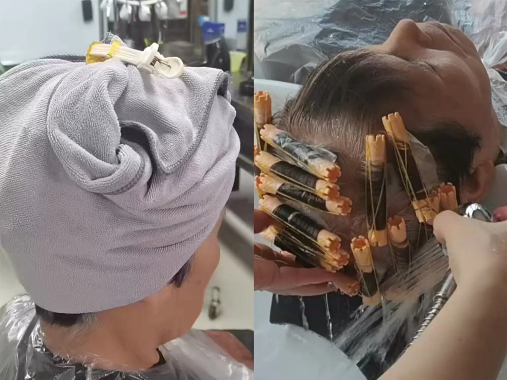 老年人白发烫什么发型好,老人冷烫满头卷短发发型