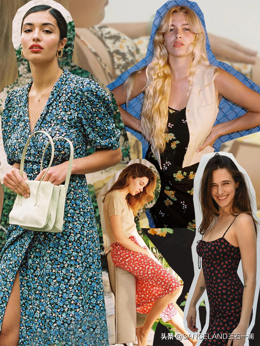 高端碎花印花棉麻连衣裙,丹慕妮尔气质印花连衣裙