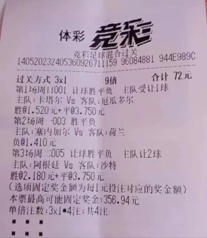 今日竞彩推荐：3串1非洲冠军塞内加尔和“无冕之王”荷兰