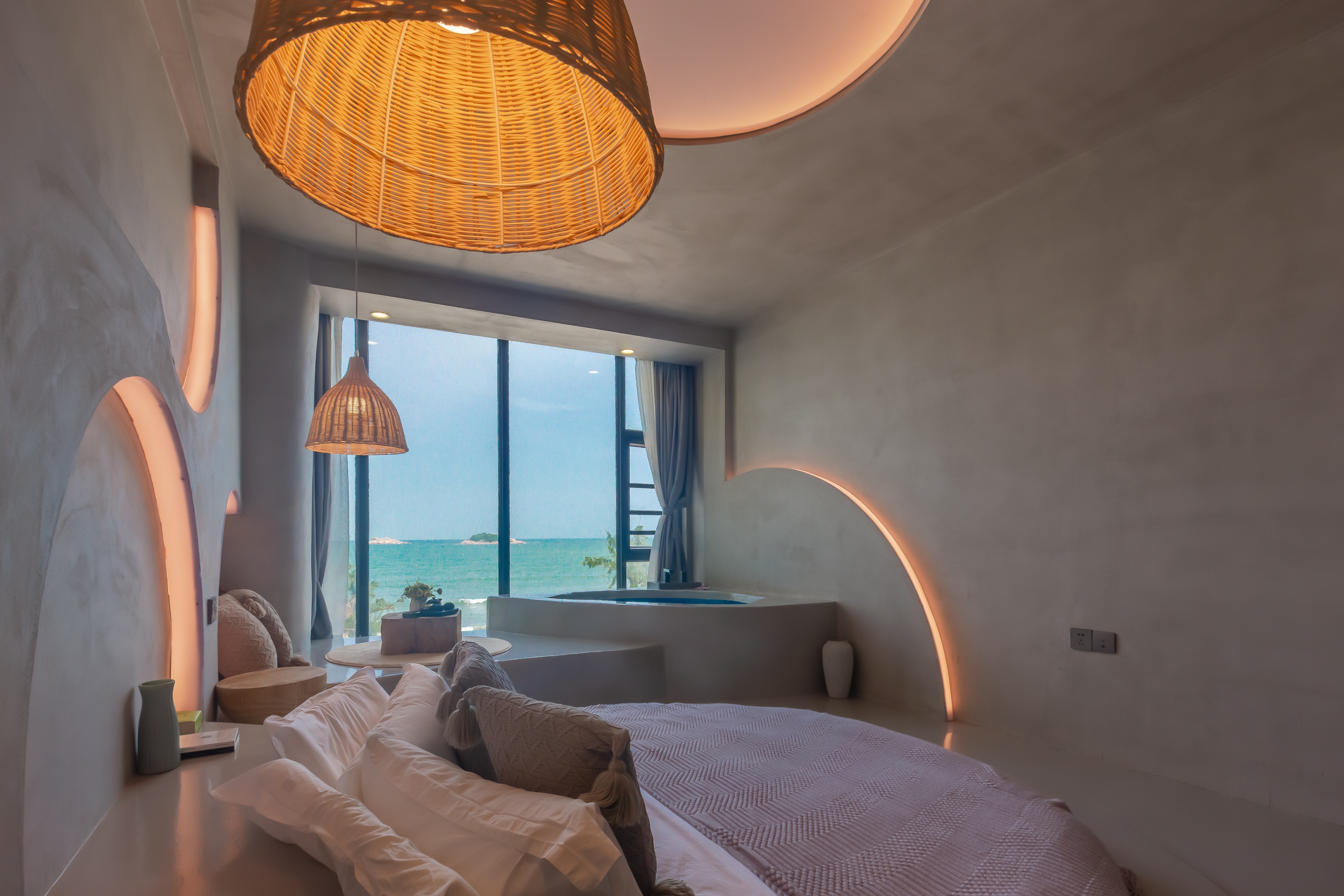 双月湾带私家泡池的温泉酒店,双月湾海景带泡池客栈推荐