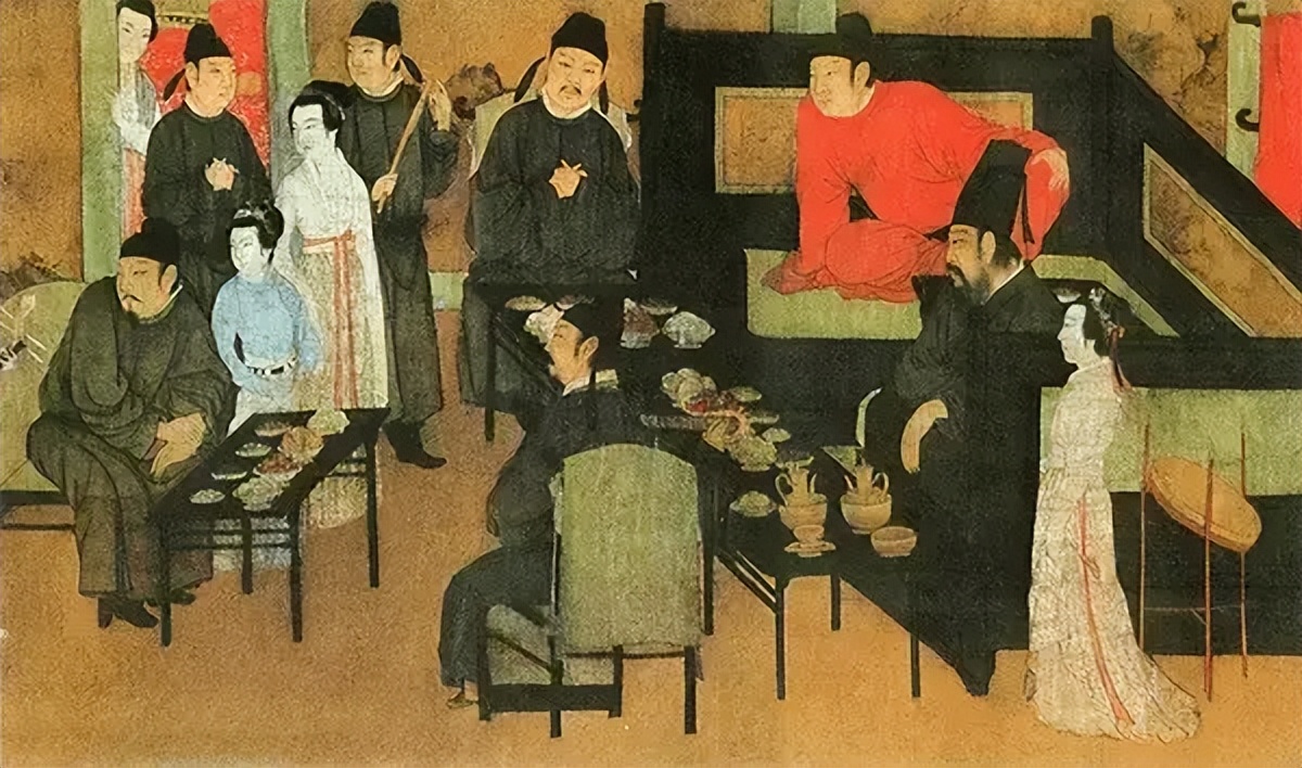 古代躺椅古画,古画之圆鼓凳