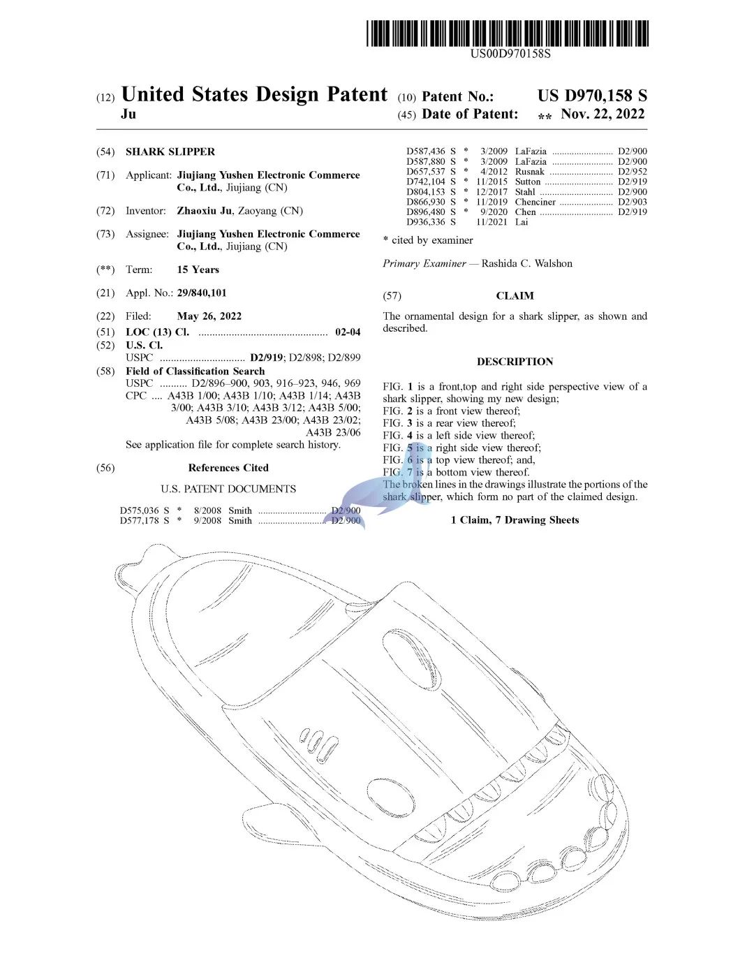 速看!KEENER律所代理SHARKSHOES鲨鱼鞋,案件号:22-cv-6695