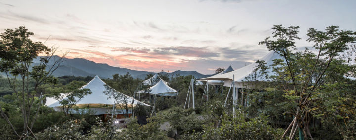 八面山星空帐篷酒店多少钱一晚,霍山陡沙河伴山温泉帐篷酒店