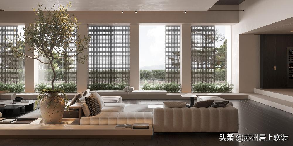 苏州铂湾澜庭106平样板房,苏州客厅软装设计方案