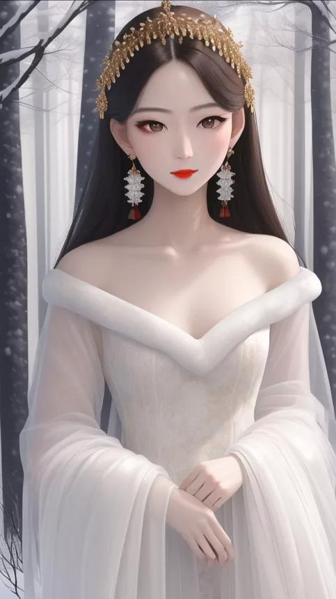 ai绘画白色长头发二次元美女,ai绘画美女二次元动漫图片