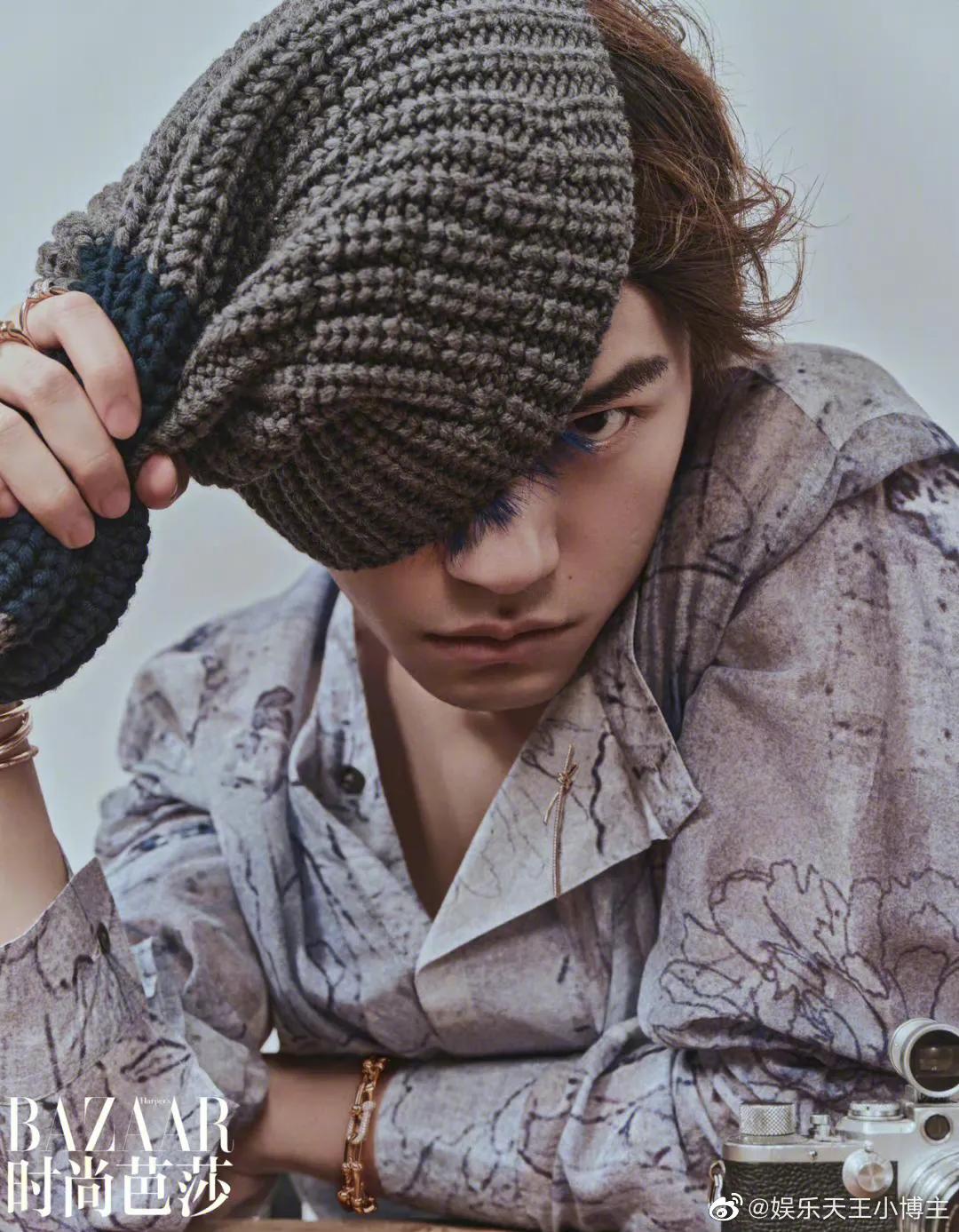 时尚芭莎肖战银发造型高清,肖战登时尚芭莎封面人物