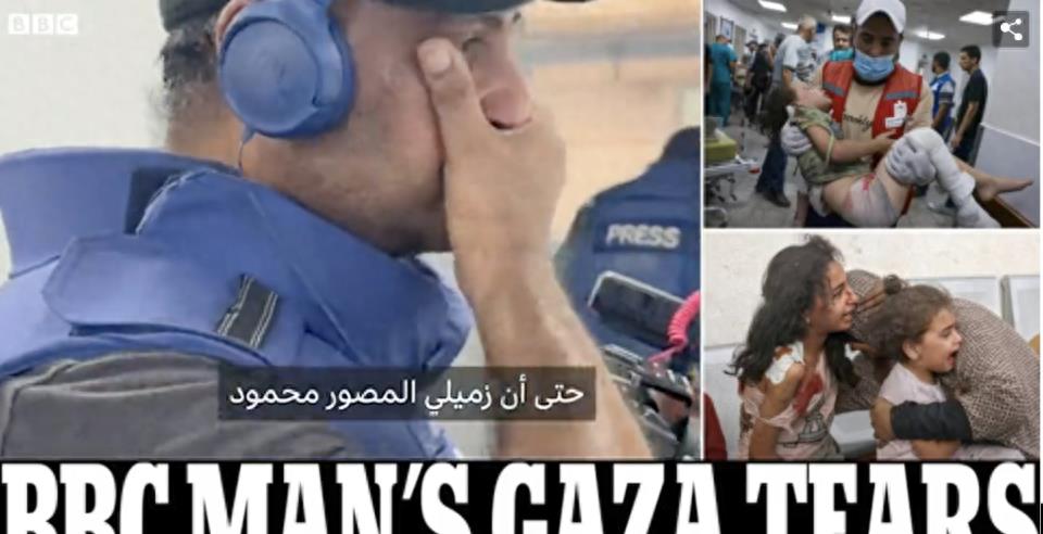 bbc当地记者在加沙报道时哭泣,bbc记者谈加沙医院遇袭