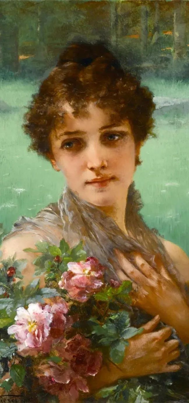 德国绘画风格独特的美女,欧洲艺术绘画女神