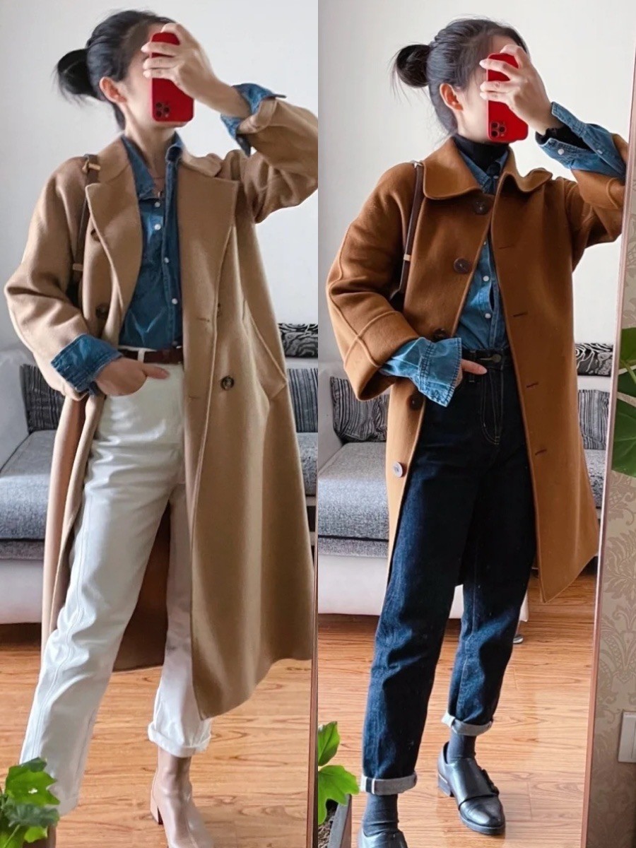 优雅设计感撞色叠穿假两件衬衫女,牛仔衬衫叠穿哪种款式和颜色适合