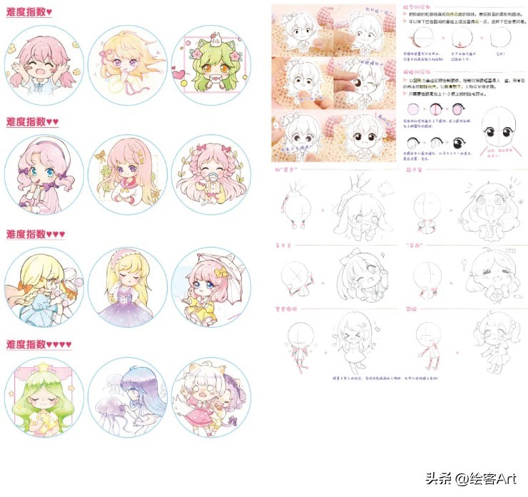 画q版娃娃的身体,可爱的萌q版女孩画