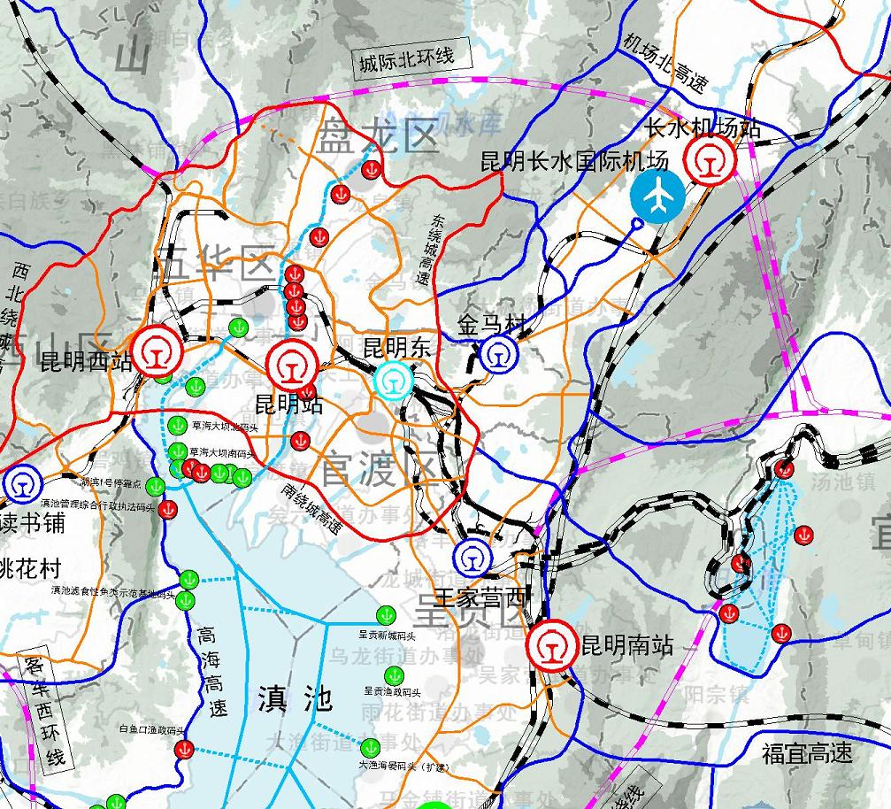 昆明五环环线最新规划图,昆明五环六环规划