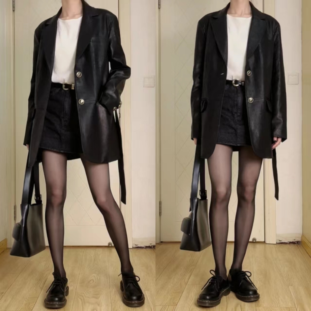 冬季黑色皮衣穿搭图片大全男,洋气黑色皮衣套装10岁