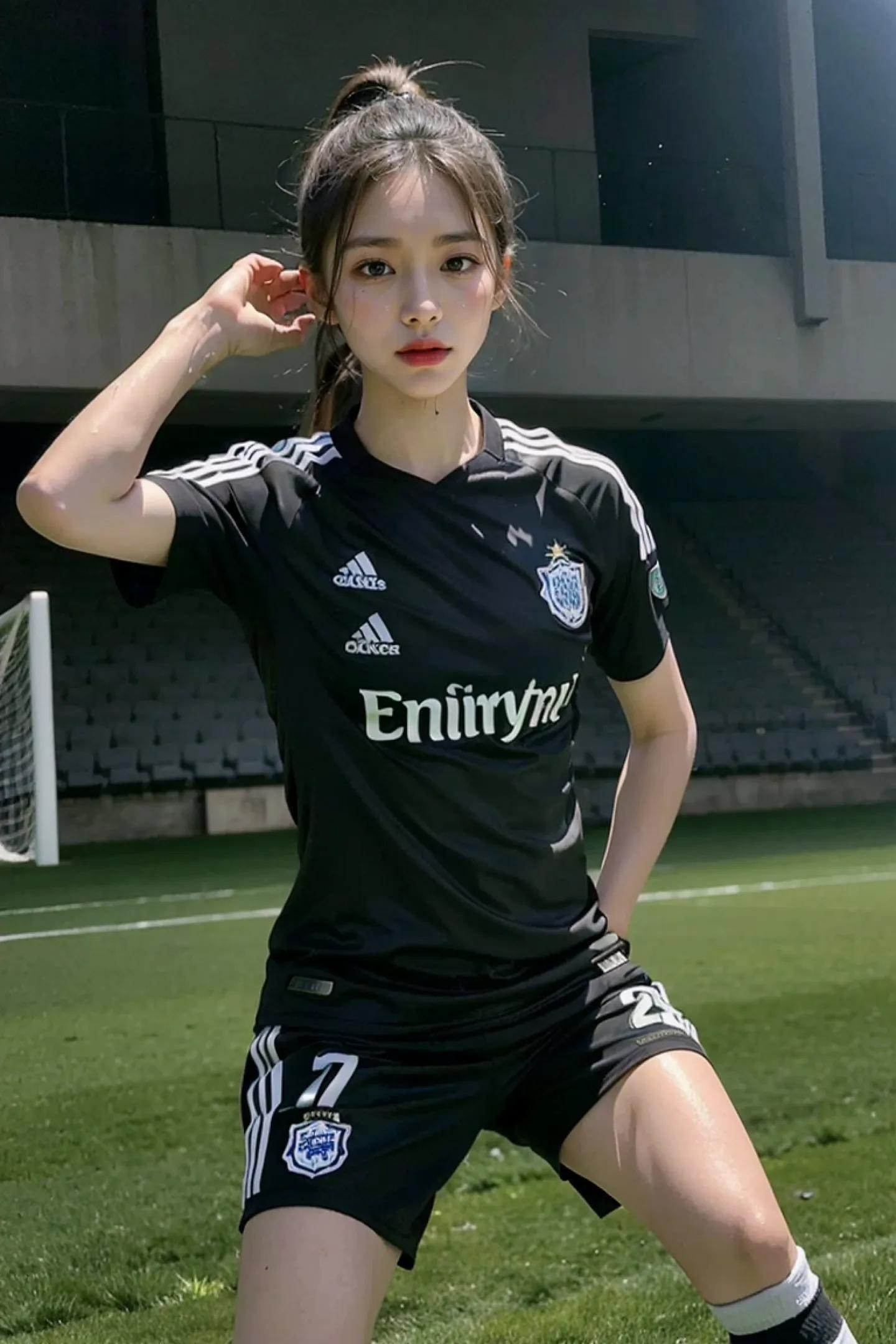 足球场上最美的女孩,足球场上挥洒汗水的少年